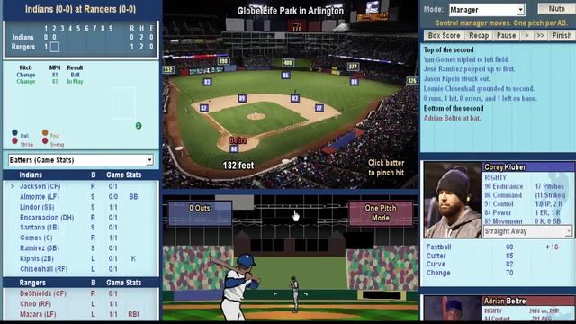 Baseball Mogul: Episode 1: Rangers vs Indians: Game 1 смотреть онлайн