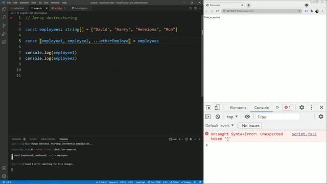 39. TypeScript - Nový javascript a typescript: array destructuring a object destructuring смотреть онлайн
