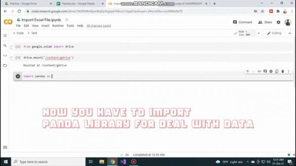 Import CSV File into Google Colab using Python and Pandas