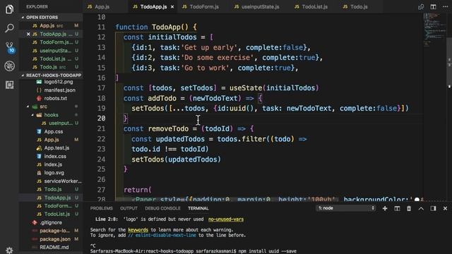 Deleting todo using react hooks in hindi смотреть онлайн