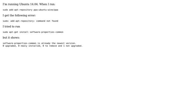 Ubuntu: Error sudo: add-apt-repository: command not found смотреть онлайн