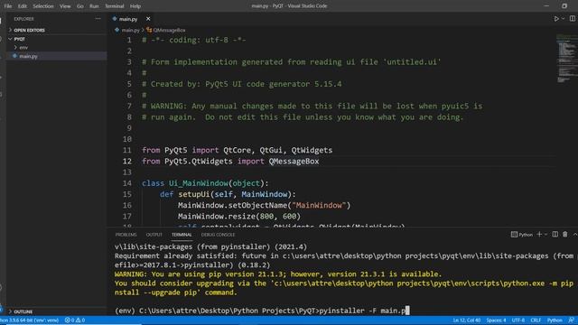 PyQt5 Tutorial 15 - Converting Python .py to Executables .exe using PyInstaller смотреть онлайн