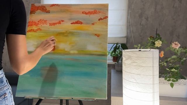 Картина олійними фарбами під назвою "Осінь"/ Oil painting "Autumn"/ Картина маслом "Осень" смотреть онлайн