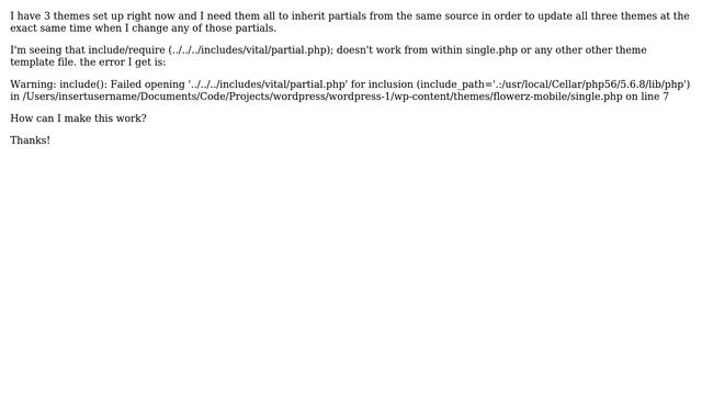 Wordpress: How do I include a partial from a directory below a wordpress theme directory? смотреть онлайн
