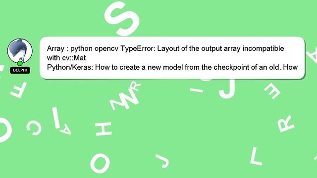 Array : python opencv TypeError: Layout of the output array incompatible with cv::Mat смотреть онлайн