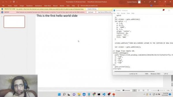 Javascript PPTXGenJS Library Example to Generate Powerpoint (.PPTX) Presentations in Browser