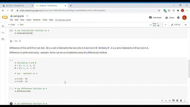 Python Set Function | Set Union,Intersection,Difference,Symmetric_Difference | Colaboratory | Tamil смотреть онлайн