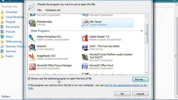 Open XML files with XML Viewer