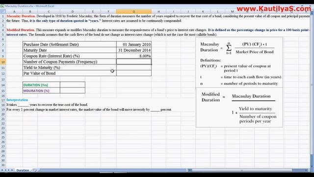 How to calculate Bond Duration in Excel (Macaulay Duration) смотреть онлайн
