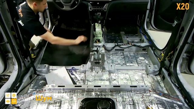 Шумоизоляция пола с арками Hyundai Elantra AD в уровне Экстра. АвтоШум. смотреть онлайн