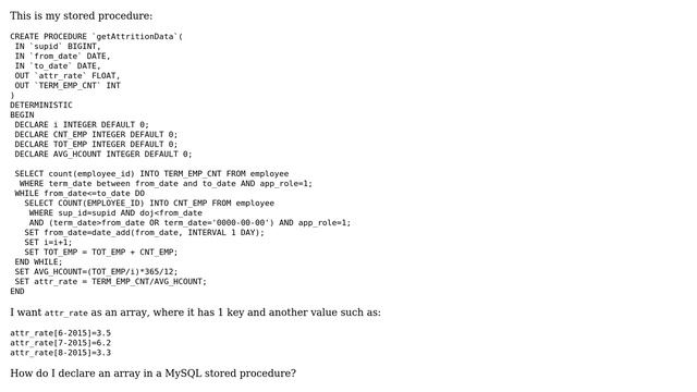 How to get an array as output parameter from stored procedure? смотреть онлайн