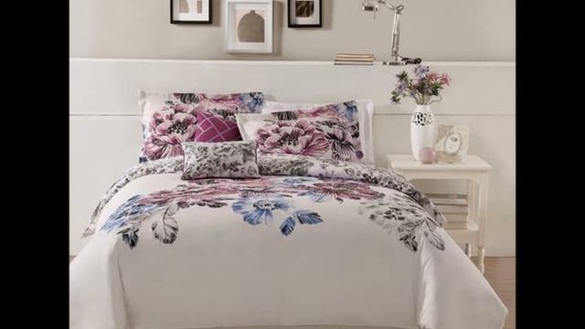 Evanescent Black, White, and Lavender Floral Bedding Collection смотреть онлайн
