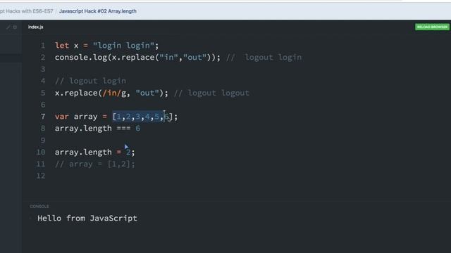 Javascript Hack with ES6 Array #02 смотреть онлайн