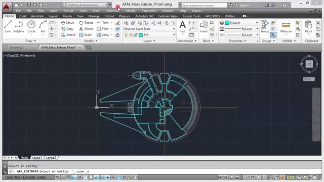 How to use AutoCAD Tutorial #3 - Use the Smart Client Luke! (Ft. Millennium Falcon) - with MASS смотреть онлайн