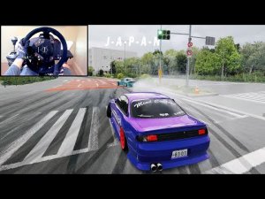 Дрифт в Японии на nissan silvia s14｜Игровой руль|Assetto Corsa