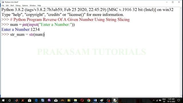Python Program#Reverse of a given number using string slicing смотреть онлайн