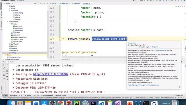 Flask Session - Tạo chức năng giỏ hàng смотреть онлайн