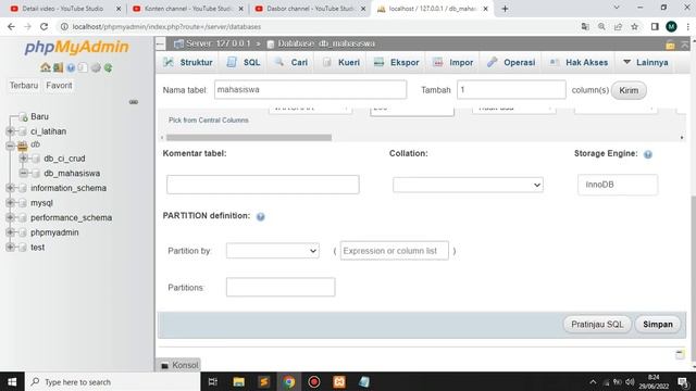 CARA MEMBUAT DATABASE MYSQL DI LOCALHOST PHPMYADMIN смотреть онлайн