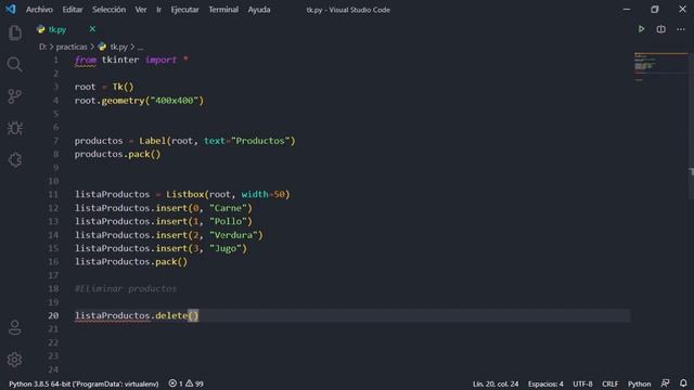PYTHON CURSO TKINTER DESDE 0 | 10 Listbox - Agregar y quitar productos (INTERFAZ GRAFICA) смотреть онлайн