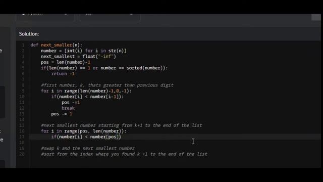 Python - Next Smaller Number With The Same Digits | Codewars 4KYU смотреть онлайн