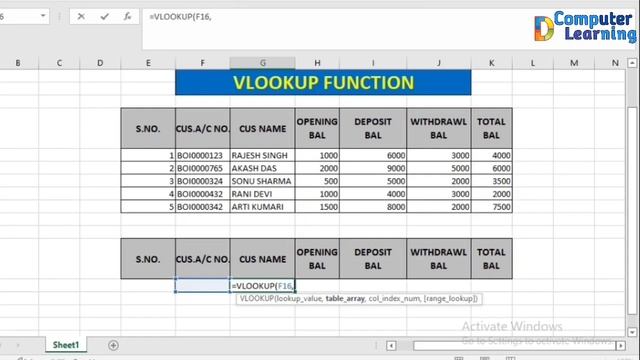Advance Excel Training Part 10 || Vlookup Function || @digitalcomputerlearning смотреть онлайн