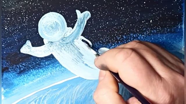 Как просто нарисовать космонавта гуашью. смотреть онлайн