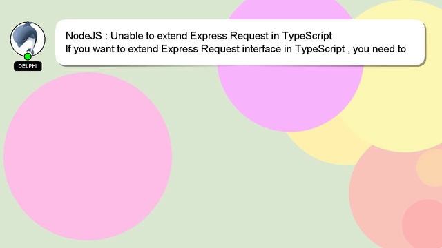 NodeJS : Unable to extend Express Request in TypeScript смотреть онлайн