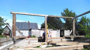Ставлю каркас \ вертикальный брус Часть 3