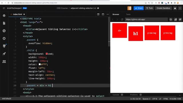 Adjacent Sibling CSS Selector | CSS Tutorial for Beginners in Hindi смотреть онлайн