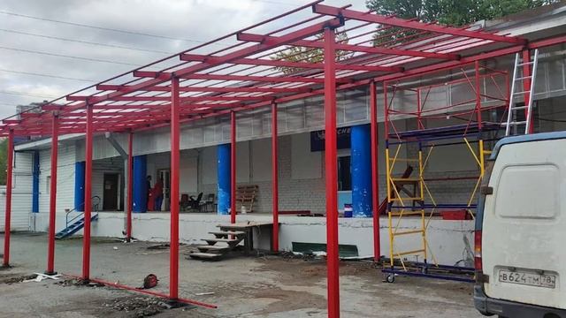 Промышленный навес односкатный