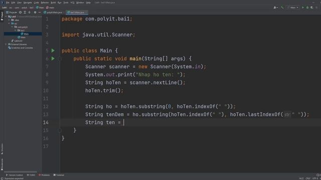 [MOB1014 - Java 1] Lab 6 B1: Tách họ, tên đệm và tên và in hoa HỌ và TÊN (Source Code Download) ✔ смотреть онлайн