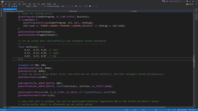 OpenGL - draw a triangle смотреть онлайн