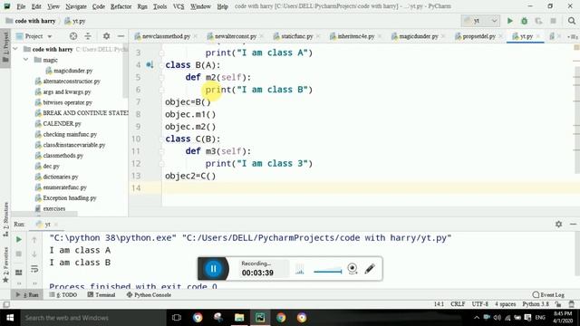Python inheritance super method || Python || Python tutorial || Python tutorial hindi 2020 смотреть онлайн