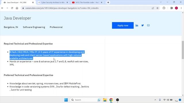 IBM and Wipro hiring | Salary 12 LPA | Java Developer, Cyber Security Architect смотреть онлайн
