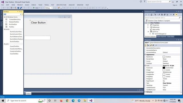 C# System Clear Button - Visual Studio 2013 смотреть онлайн