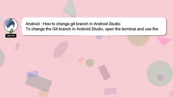 Android : How to change git branch in Android Studio