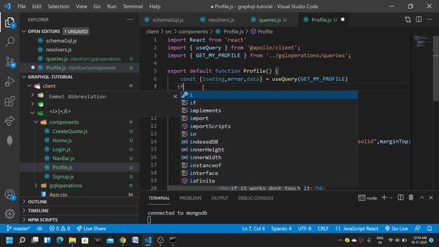 #15 Logged in User Profile Page हिंदी में | GraphQL tutorial with React and Apollo Client in Hindi смотреть онлайн