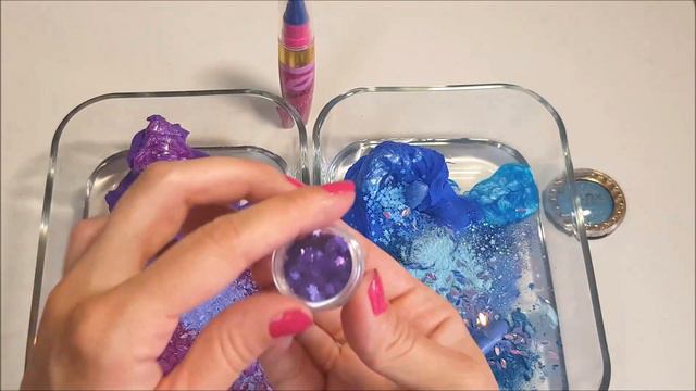 Purple vs Blue! Mixing Makeup Eyeshadow into Slime! Satisfying Slime Video смотреть онлайн