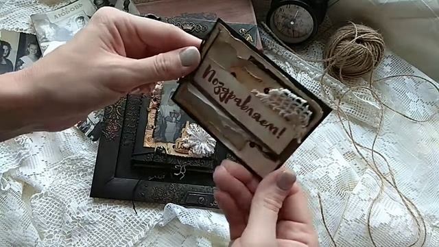 Мини-альбом в фоторамке в стиле нео-винтаж смотреть онлайн