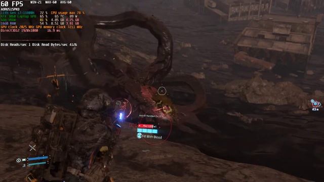 Death Stranding | FPS&Stats i7-11800H rtx3060 laptop смотреть онлайн