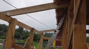 Каркас навеса к бане.