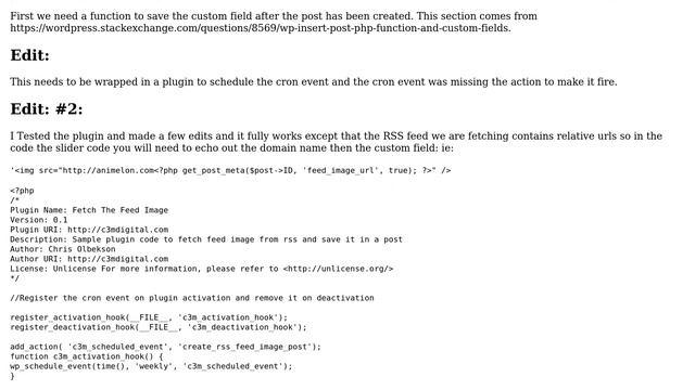 Wordpress: How to add the image URL from an external RSS feed and insert into a custom field? смотреть онлайн