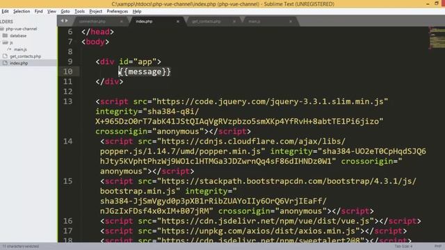 CRUD Application using #php & #vuejs (display all contacts) смотреть онлайн
