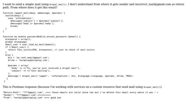 Drupal: Where does drupal_mail() get the return-path and sender? смотреть онлайн