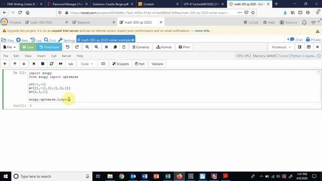 Math 305 Python Solver for LPs Fri 4.10.2020 смотреть онлайн