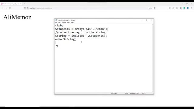php implode and explode function | convert array into string and string into array смотреть онлайн