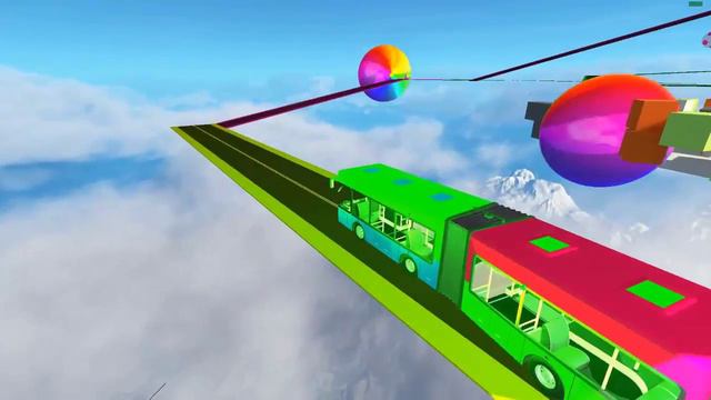 Цветные Большие Автобусы и Кубики - Мультики про Машинки Учим Цвета смотреть онлайн