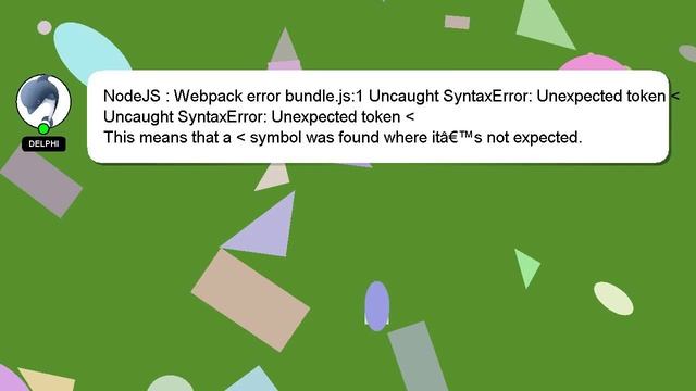 NodeJS : Webpack error bundle.js:1 Uncaught SyntaxError: Unexpected token смотреть онлайн