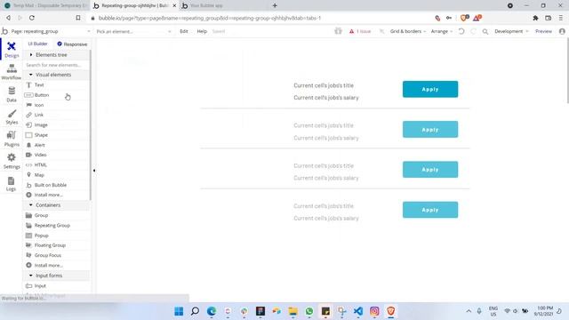 How to send data from a repeating group to another page in Bubble.io смотреть онлайн