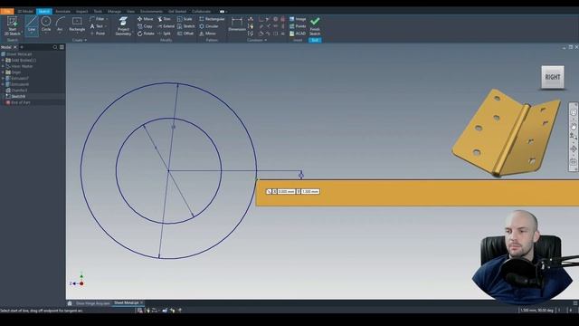 Door Hinge | Autodesk Inventor 2021 | Intermediate Tutorial смотреть онлайн